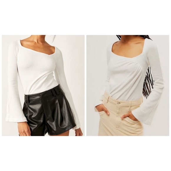 Free People On A Cloud Bodysuit Ivory/White M - Picture 4 of 5